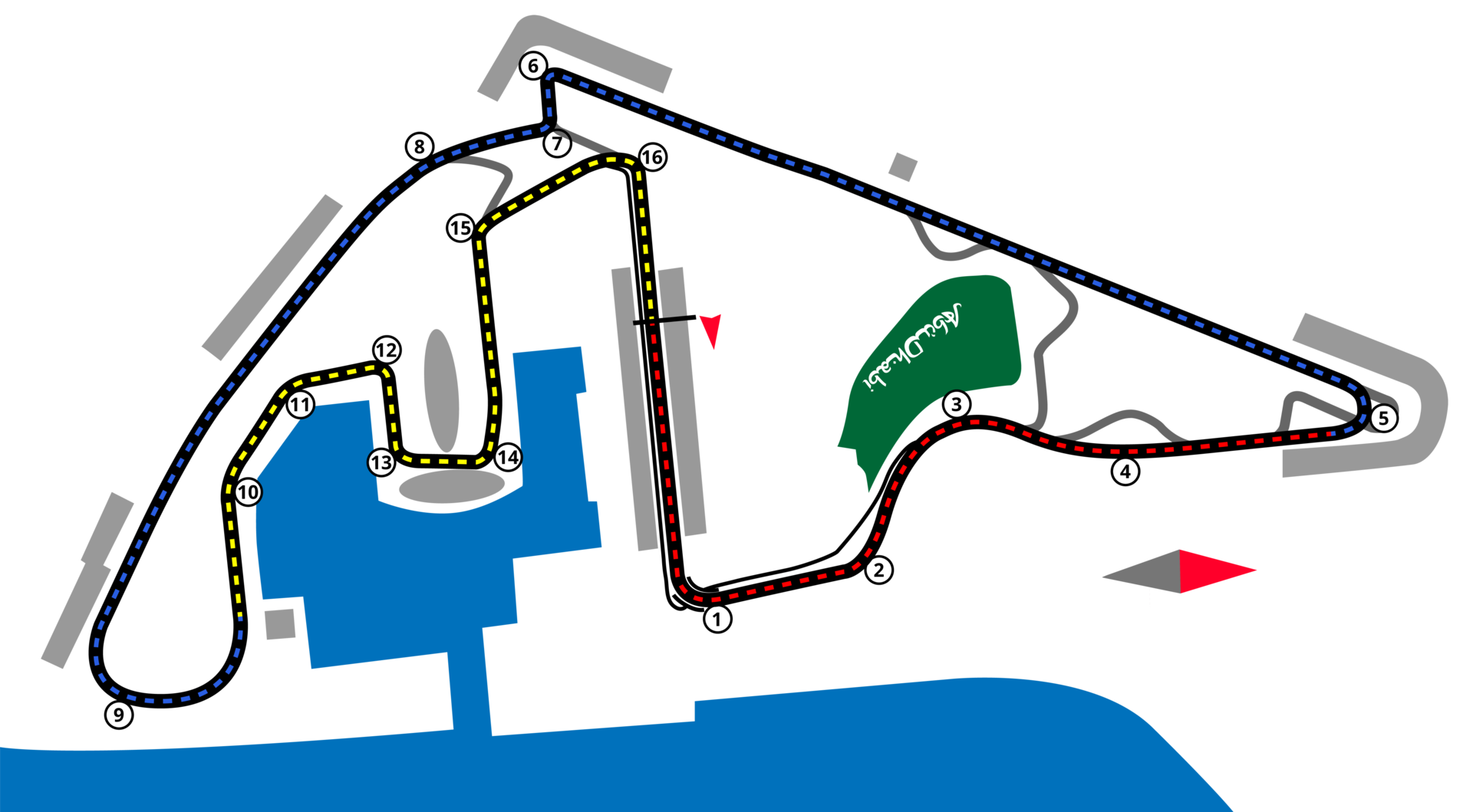 F1 Abu Dhabi Strecke - Marina Circuit 2025
