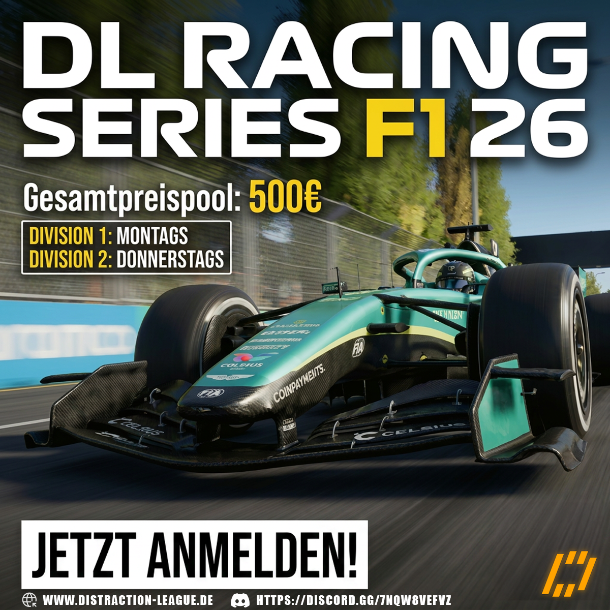 DL RACING SERIES F1 26 LIGA-ANMELDUNG